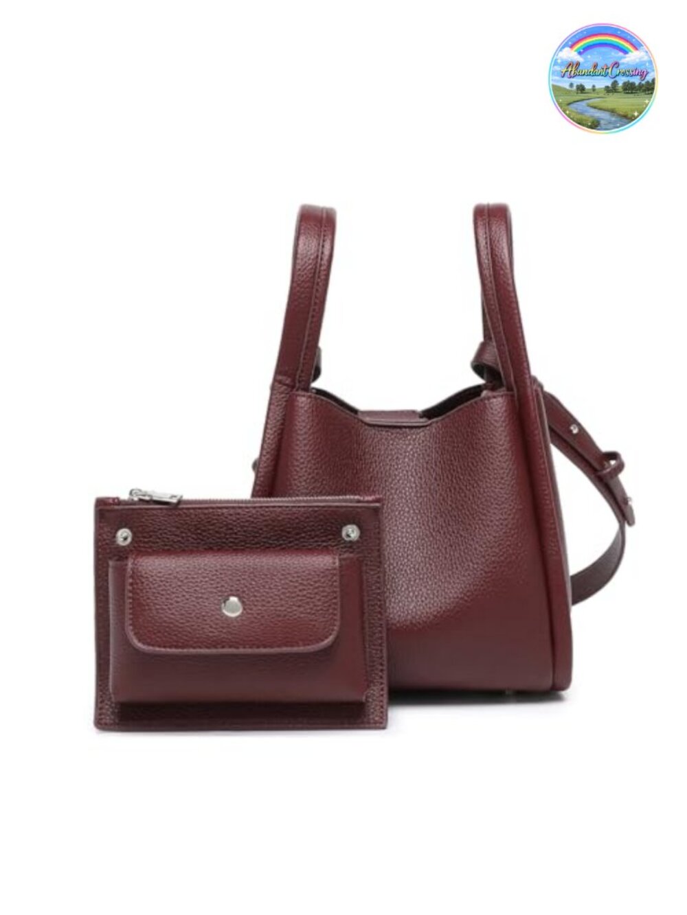 Mini PU Bucket Bag Crossbody Purse Magnetic Closure